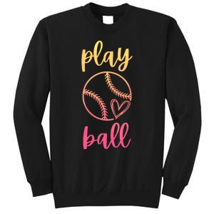 Women Teen Softball Play Ball Sweatshirt