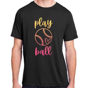 Women Teen Softball Play Ball Adult ChromaSoft Performance T-Shirt