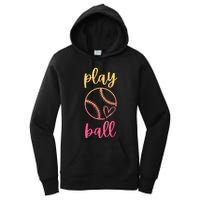 Women Teen Softball Play Ball Women's Pullover Hoodie