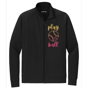 Women Teen Softball Play Ball Stretch Full-Zip Cadet Jacket