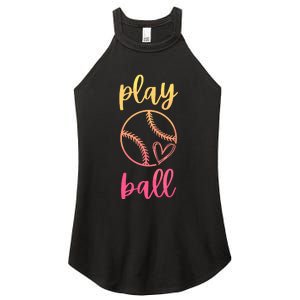 Women Teen Softball Play Ball Women's Perfect Tri Rocker Tank