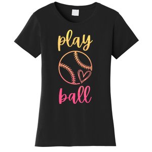 Women Teen Softball Play Ball Women's T-Shirt