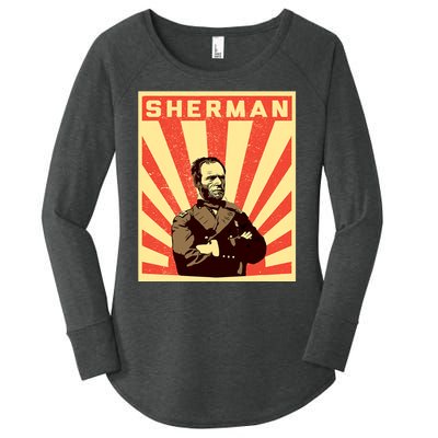 William Tecumseh Sherman Propaganda Design General Sherman Women's Perfect Tri Tunic Long Sleeve Shirt