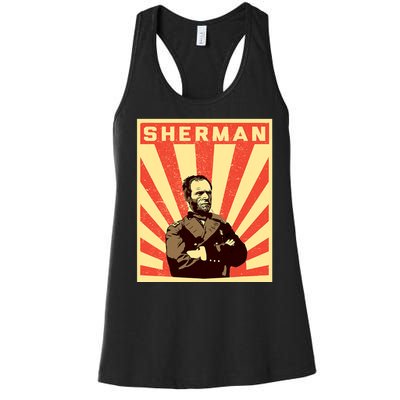 William Tecumseh Sherman Propaganda Design General Sherman Women's Racerback Tank