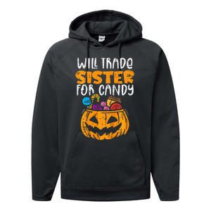 Will Trade Sister For Candy Funny Halloween Family Performance Fleece Hoodie