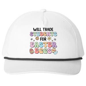 Will Trade Students For Easter Eggs Funny Teacher Easter Day Snapback Five-Panel Rope Hat