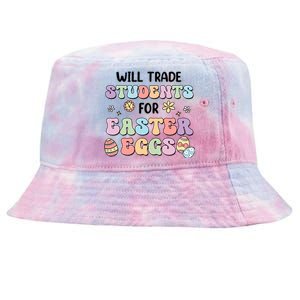 Will Trade Students For Easter Eggs Funny Teacher Easter Day Tie-Dyed Bucket Hat