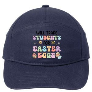 Will Trade Students For Easter Eggs Funny Teacher Easter Day 7-Panel Snapback Hat