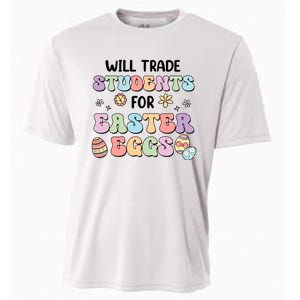 Will Trade Students For Easter Eggs Funny Teacher Easter Day Cooling Performance Crew T-Shirt