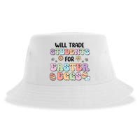 Will Trade Students For Easter Eggs Funny Teacher Easter Day Sustainable Bucket Hat