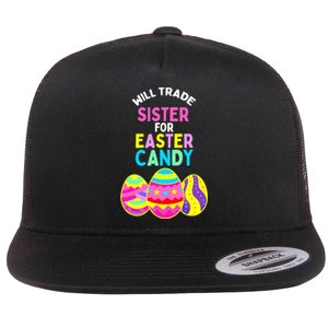 Will Trade Sister For Easter Candy Eggs Cute Boy Girl Flat Bill Trucker Hat