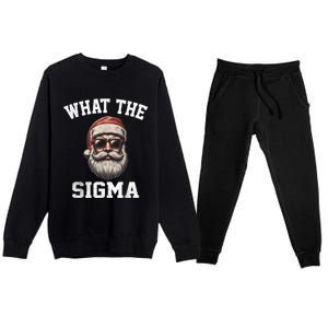 What The Sigma Santa Funny Christmas Meme Xmas Rizz Premium Crewneck Sweatsuit Set