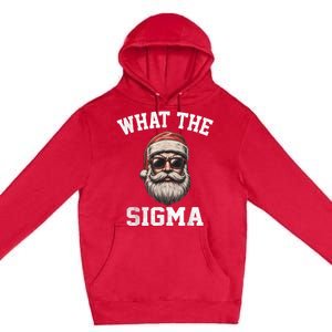 What The Sigma Santa Funny Christmas Meme Xmas Rizz Premium Pullover Hoodie