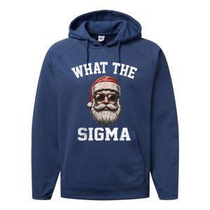 What The Sigma Santa Funny Christmas Meme Xmas Rizz Performance Fleece Hoodie