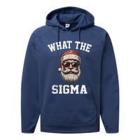 What The Sigma Santa Funny Christmas Meme Xmas Rizz Performance Fleece Hoodie