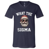 What The Sigma Santa Funny Christmas Meme Xmas Rizz V-Neck T-Shirt