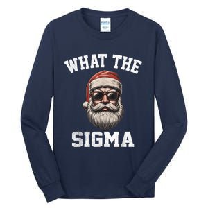 What The Sigma Santa Funny Christmas Meme Xmas Rizz Tall Long Sleeve T-Shirt