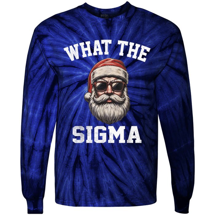 What The Sigma Santa Funny Christmas Meme Xmas Rizz Tie-Dye Long Sleeve Shirt