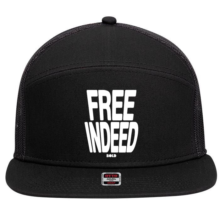 Who The Son Sets Free Free Indeed Bold 7 Panel Mesh Trucker Snapback Hat