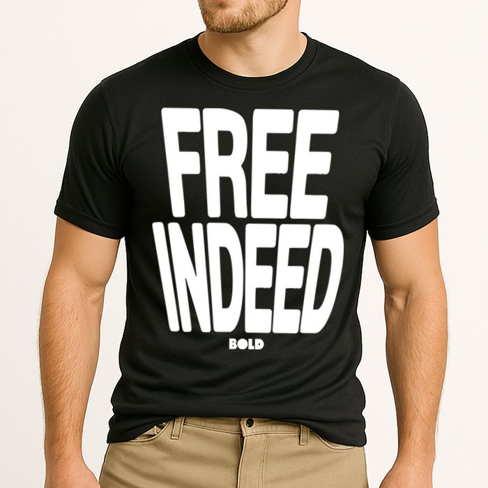 Who The Son Sets Free Free Indeed Bold Cooling Performance Crew T-Shirt
