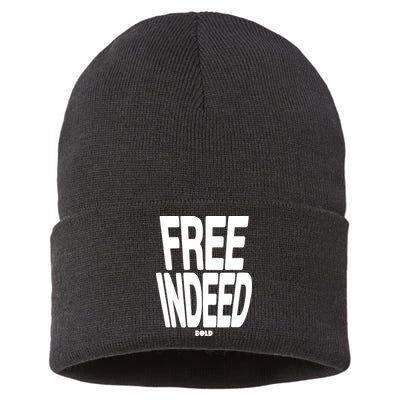 Who The Son Sets Free Free Indeed Bold Sustainable Knit Beanie