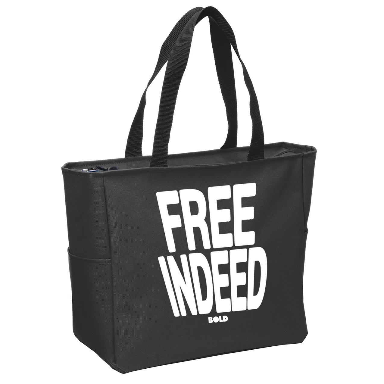 Who The Son Sets Free Free Indeed Bold Zip Tote Bag