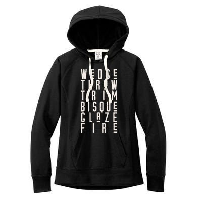 WEDGE THROW TRIM BISQUE GLAZE FIRE Pottery Ceramics Meme Women's Fleece Hoodie