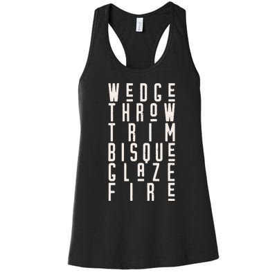 WEDGE THROW TRIM BISQUE GLAZE FIRE Pottery Ceramics Meme Women's Racerback Tank