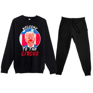 Welcome To The Circus Funny Anti Biden Clown Premium Crewneck Sweatsuit Set