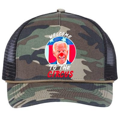 Welcome To The Circus Funny Anti Biden Clown Retro Rope Trucker Hat Cap