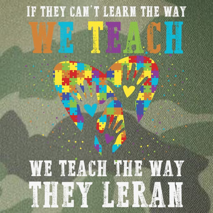 We Teach The Way They Lean Autism Awareness Month Legacy Tie Dye Trucker Hat