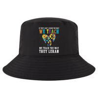 We Teach The Way They Lean Autism Awareness Month Cool Comfort Performance Bucket Hat