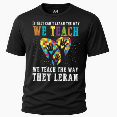 We Teach The Way They Lean Autism Awareness Month Performance Shirt