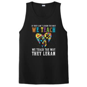 We Teach The Way They Lean Autism Awareness Month PosiCharge Competitor Tank