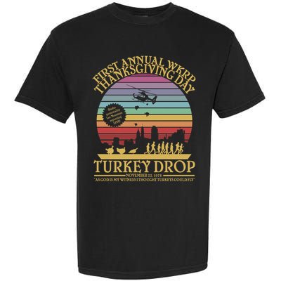 Wkrp Thanksgiving Turkey Drop Funny Garment-Dyed Heavyweight T-Shirt