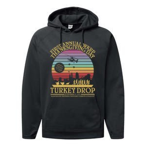 Wkrp Thanksgiving Turkey Drop Funny Performance Fleece Hoodie