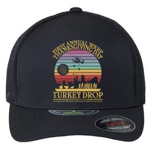 Wkrp Thanksgiving Turkey Drop Funny Flexfit Unipanel Trucker Cap