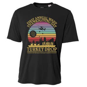 Wkrp Thanksgiving Turkey Drop Funny Cooling Performance Crew T-Shirt