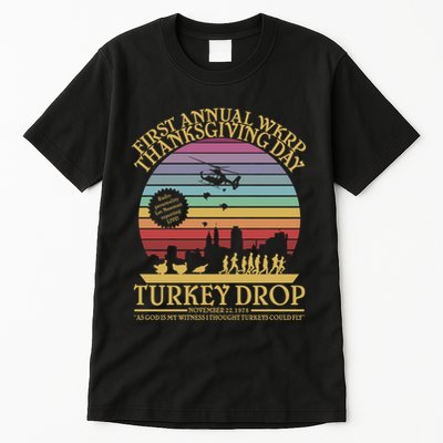 Wkrp Thanksgiving Turkey Drop Funny Tall T-Shirt