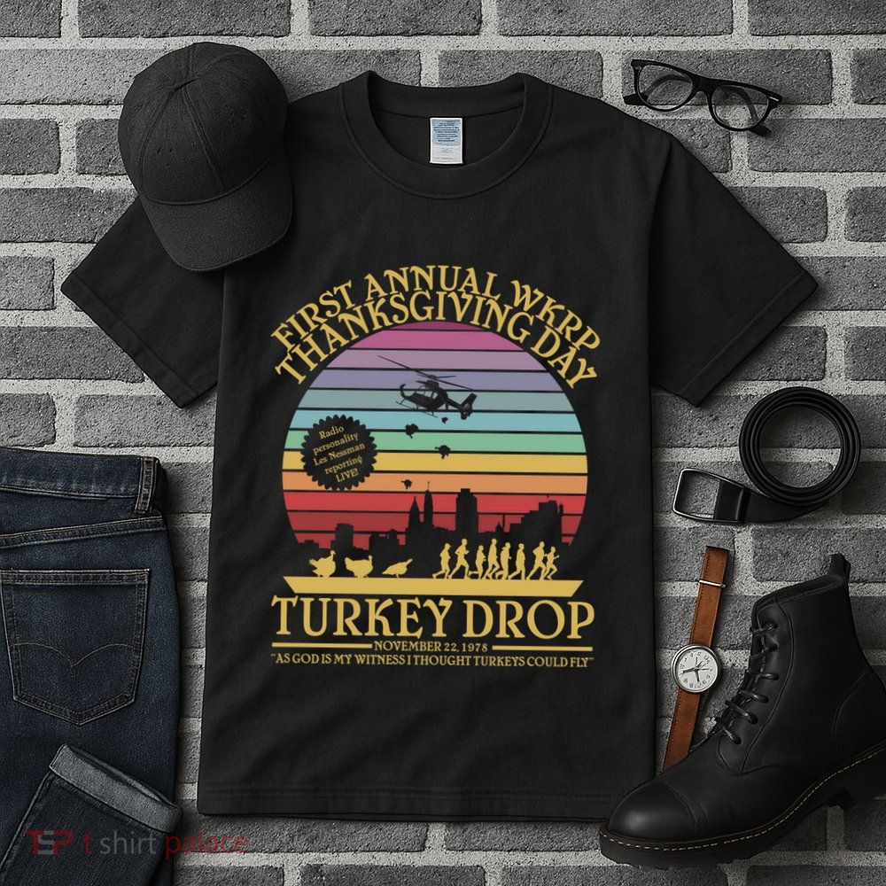 Wkrp Thanksgiving Turkey Drop Funny Tall T-Shirt