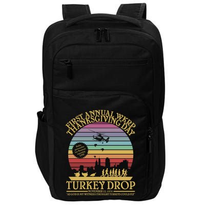 Wkrp Thanksgiving Turkey Drop Funny Impact Tech Backpack
