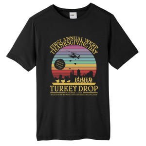 Wkrp Thanksgiving Turkey Drop Funny Tall Fusion ChromaSoft Performance T-Shirt