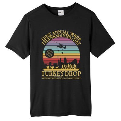 Wkrp Thanksgiving Turkey Drop Funny Tall Fusion ChromaSoft Performance T-Shirt