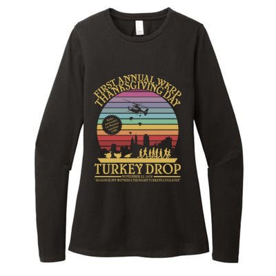 Wkrp Thanksgiving Turkey Drop Funny Womens CVC Long Sleeve Shirt