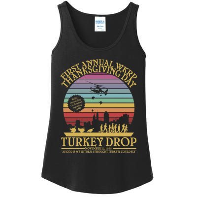 Wkrp Thanksgiving Turkey Drop Funny Ladies Essential Tank