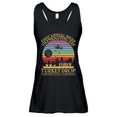 Wkrp Thanksgiving Turkey Drop Funny Ladies Essential Flowy Tank