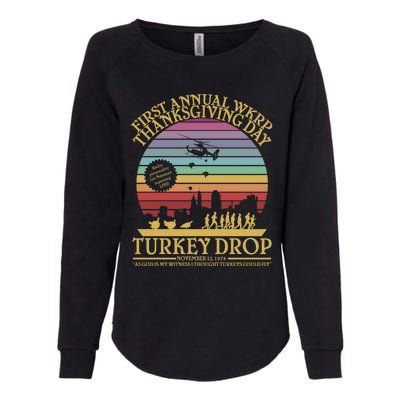 Wkrp Thanksgiving Turkey Drop Funny Womens California Wash Sweatshirt