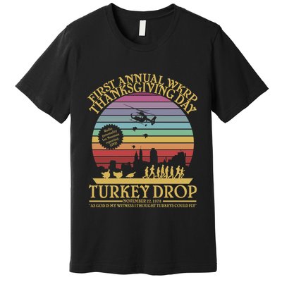 Wkrp Thanksgiving Turkey Drop Funny Premium T-Shirt