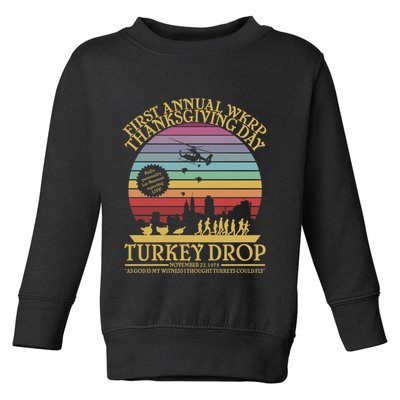 Wkrp Thanksgiving Turkey Drop Funny Toddler Sweatshirt