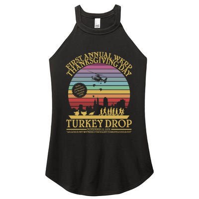 Wkrp Thanksgiving Turkey Drop Funny Women’s Perfect Tri Rocker Tank